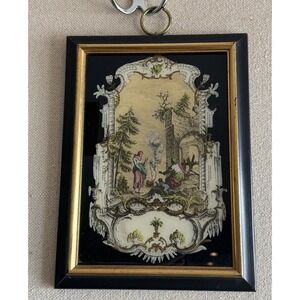 BEAUTIFUL VTG Sungott Art Studios NY Artglass Picture Rococo Style MCM EUC